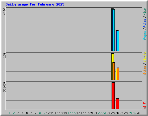 Daily usage for February 2025